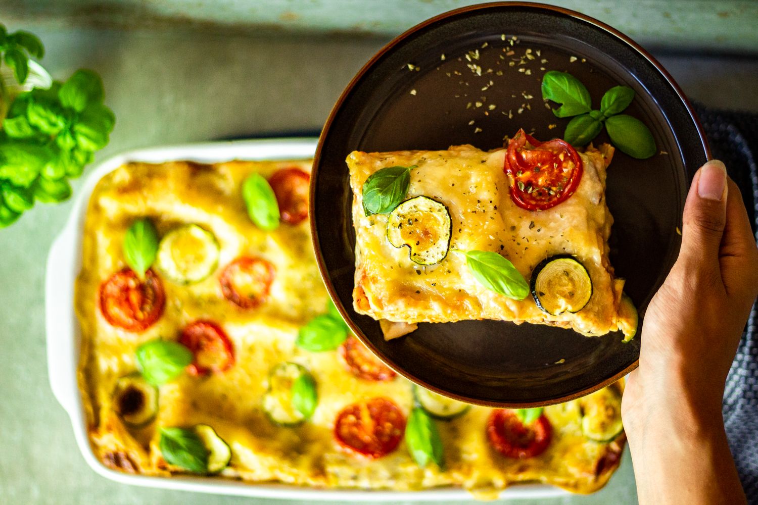 Vegane Lasagne | super cremig | mit Linsen &amp; Zucchini | Vegan